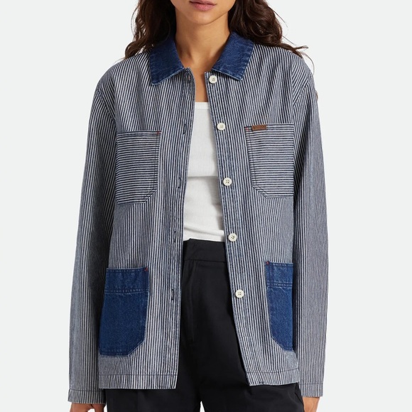 Brixton Jackets & Blazers - NWT Brixton Women’s Survey Chore Jacket in Railroad Stripe Size M